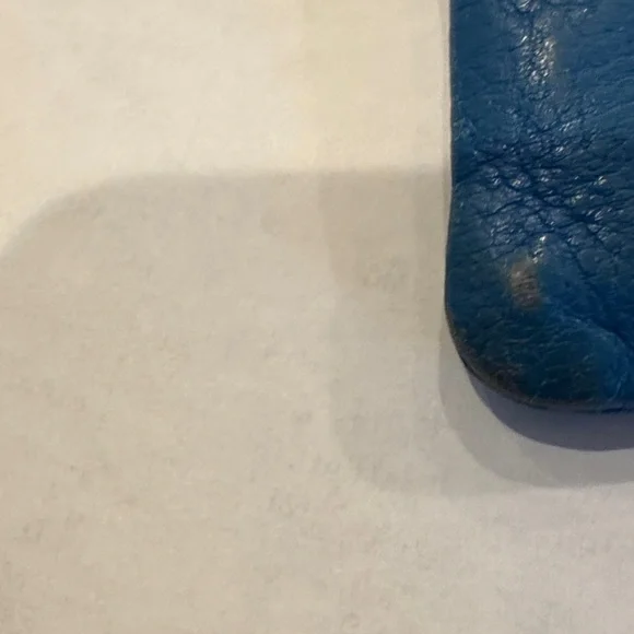 Tory Burch Blue Leather Pouch with Gold Accents - Picture 5 of 10